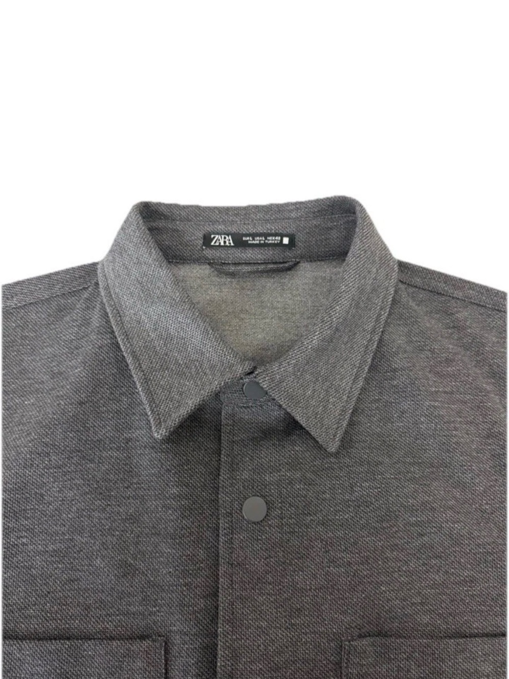 ZARA Men's Gray‎ Woven Long Sleeve Button-Up Jacket  L